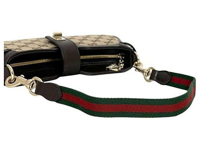 Borsa a Spalla Gucci Moonside Marrone Beige - vista 8