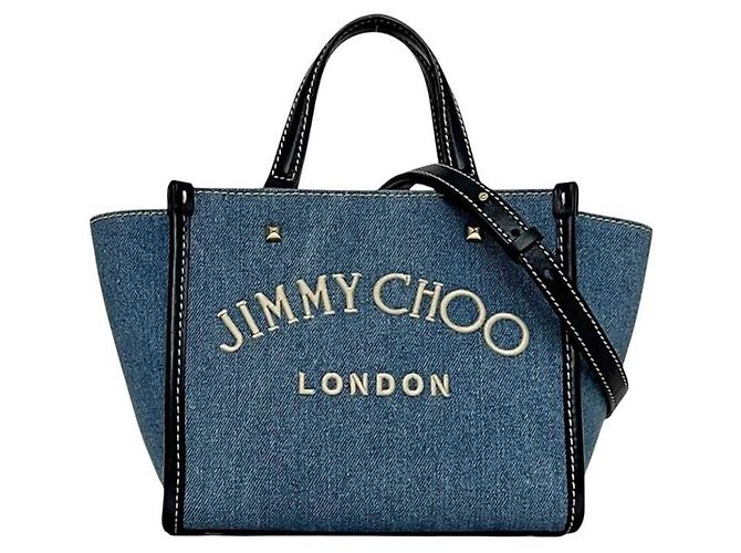 Borsa a Spalla in Denim Jimmy Choo Blu Blu navy - vista 2