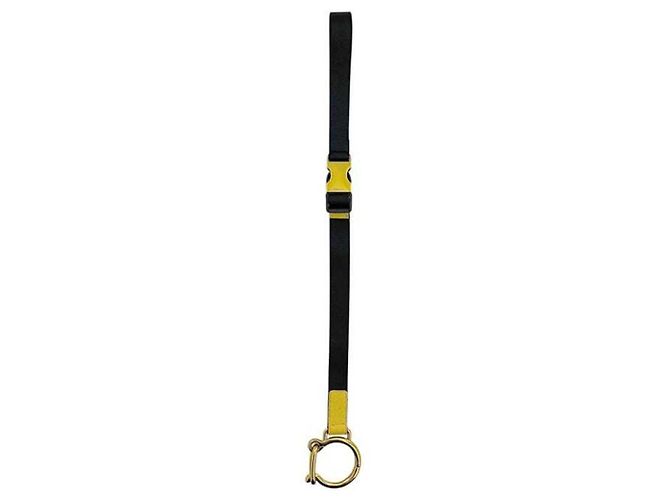 Cinturino in pelle Saffiano e nylon Prada Nero Giallo - vista 3