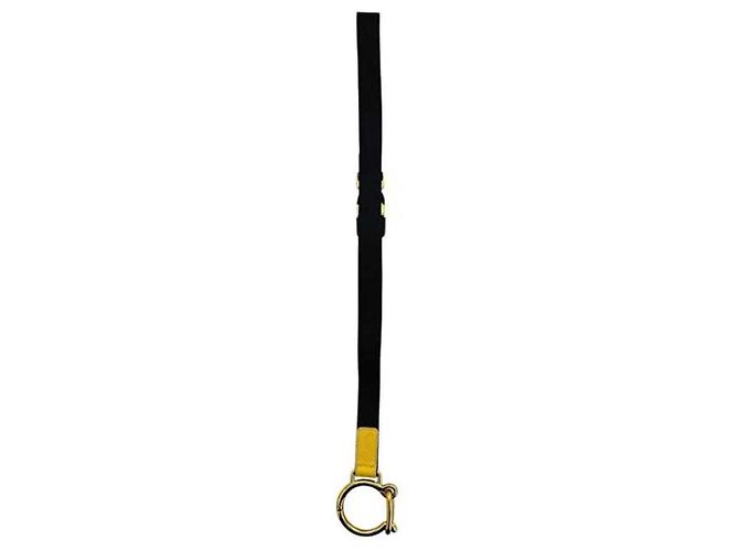 Cinturino in pelle Saffiano e nylon Prada Nero Giallo - vista 4