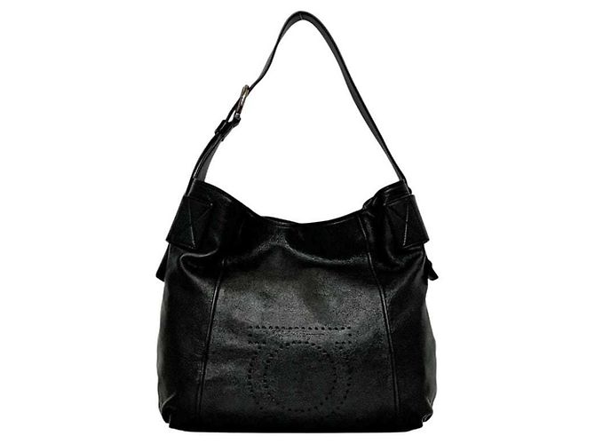 Borsa a spalla in pelle nera Salvatore Ferragamo Nero - vista 2