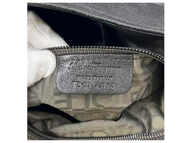 Borsa a spalla in pelle nera Salvatore Ferragamo Nero - vista 5