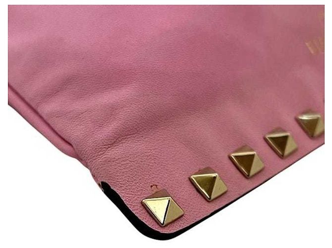 Clutch in pelle rosa Valentino Garavani - vista 10