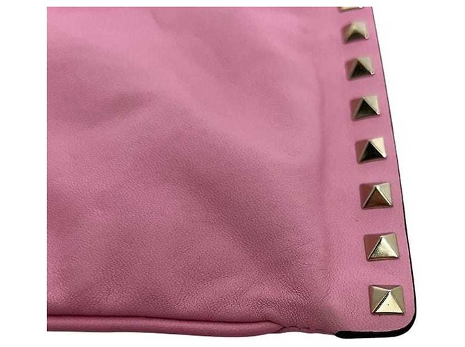 Clutch in pelle rosa Valentino Garavani - vista 11