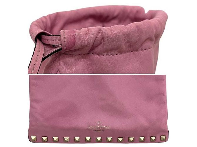 Clutch in pelle rosa Valentino Garavani - vista 7