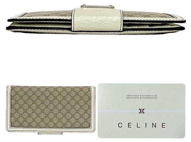 Céline Celine Beige und Weiß Bi-Fold Langbörse - Ansicht 3