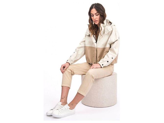 Moncler Mantel aus Baumwolle Beige Größe 2 - Ansicht 10