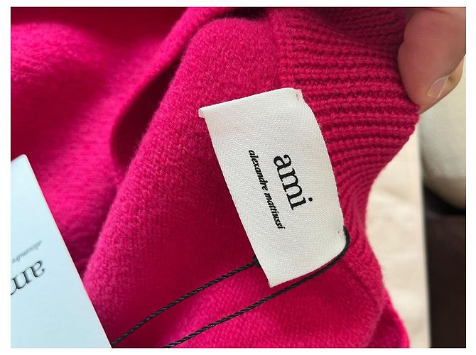 Ami Paris Wollcardigan Rosa Schwarz Pink - Ansicht 12