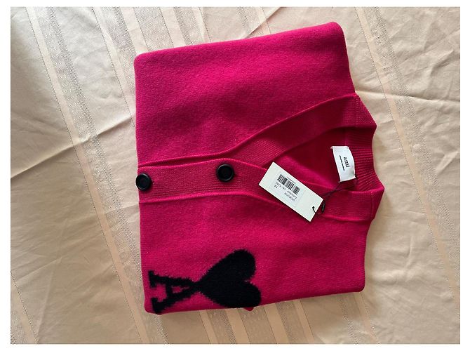 Ami Paris Wollcardigan Rosa Schwarz Pink - Ansicht 2