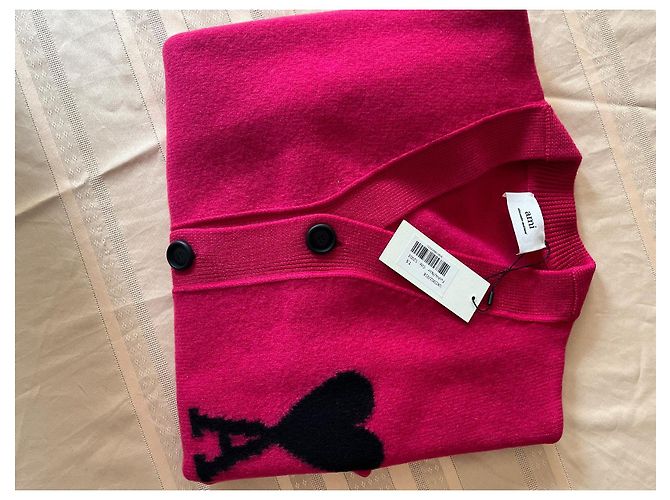 Ami Paris Wollcardigan Rosa Schwarz Pink - Ansicht 7