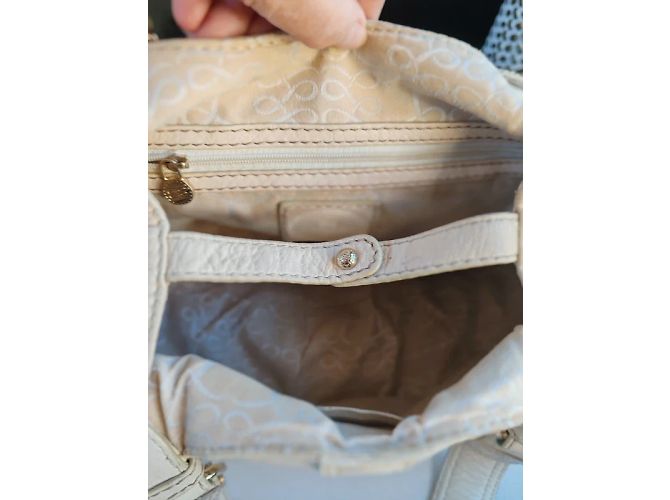 Borsa a mano Lancel Frasque in pelle beige - vista 10