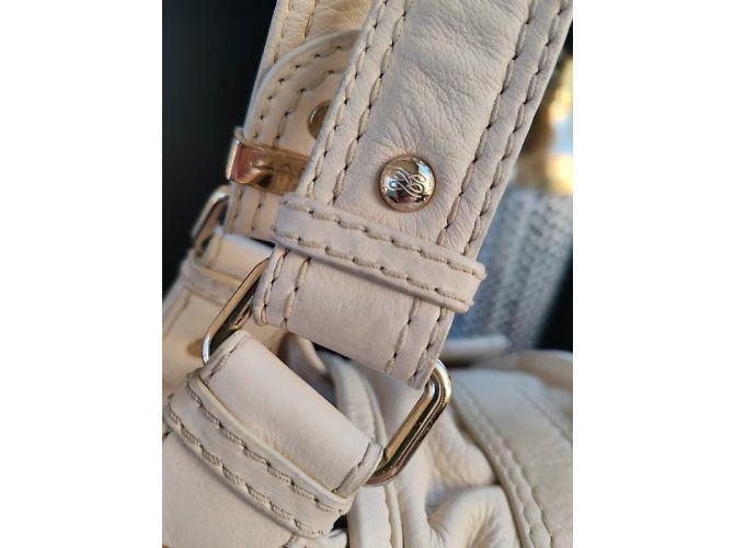 Borsa a mano Lancel Frasque in pelle beige - vista 3