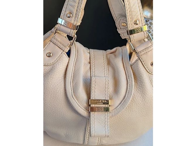 Borsa a mano Lancel Frasque in pelle beige - vista 4