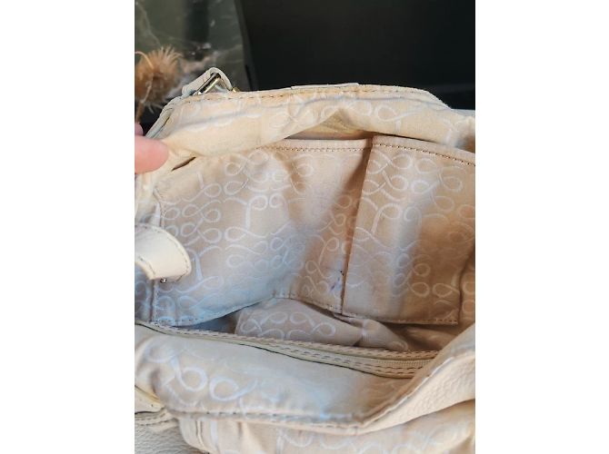 Borsa a mano Lancel Frasque in pelle beige - vista 9