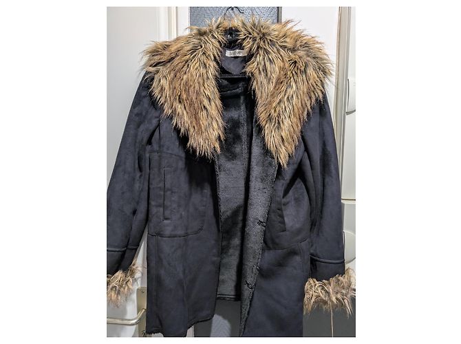Abrigo de piel sintética Balmain talla 42 como nuevo Negro Dorado - vista 11