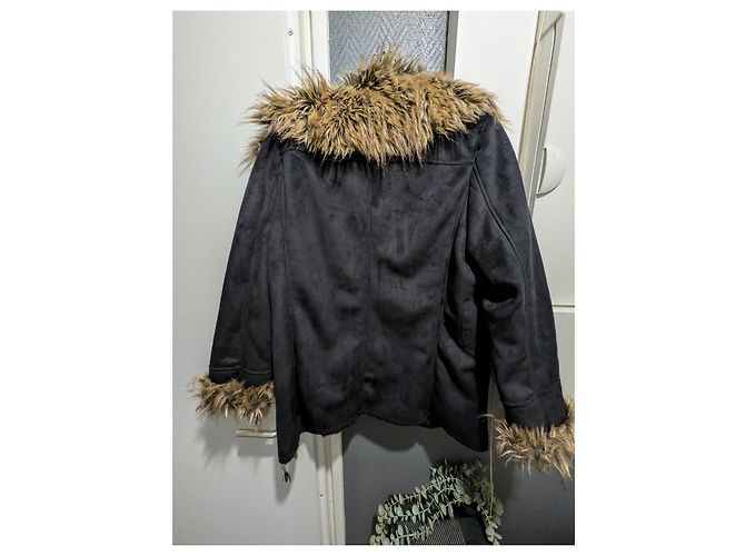 Abrigo de piel sintética Balmain talla 42 como nuevo Negro Dorado - vista 12