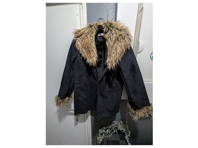 Abrigo de piel sintética Balmain talla 42 como nuevo Negro Dorado - vista 2