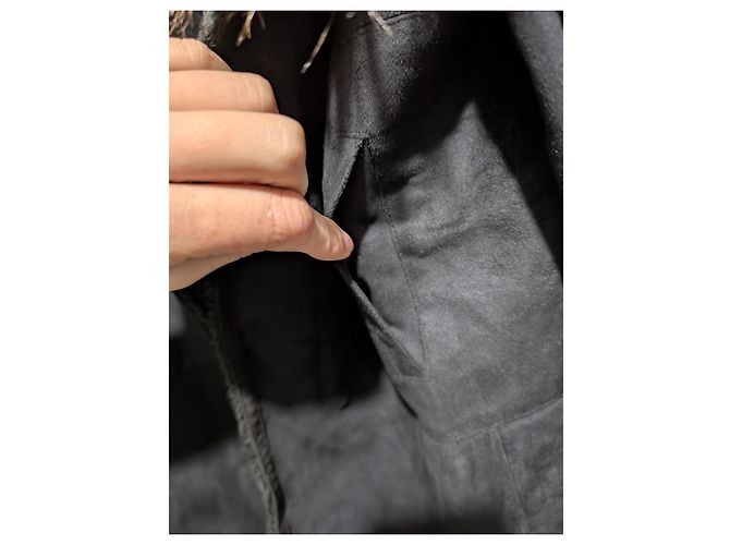 Abrigo de piel sintética Balmain talla 42 como nuevo Negro Dorado - vista 6
