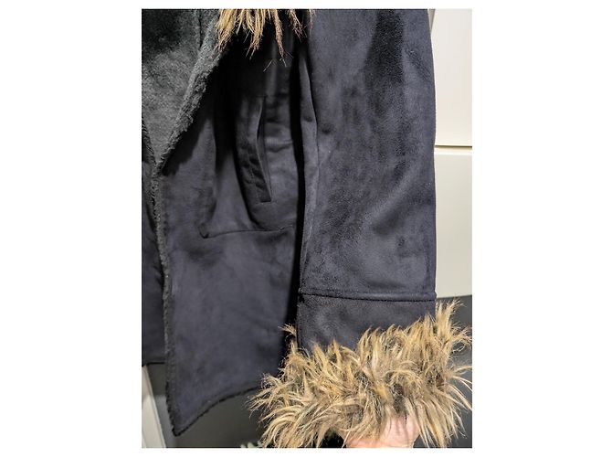 Abrigo de piel sintética Balmain talla 42 como nuevo Negro Dorado - vista 7
