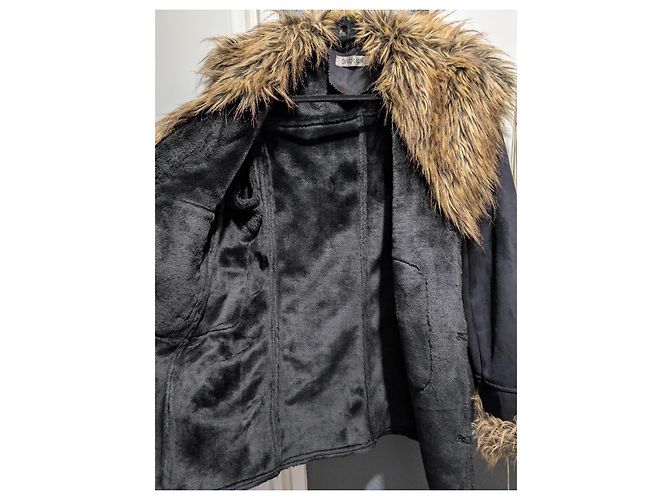 Abrigo de piel sintética Balmain talla 42 como nuevo Negro Dorado - vista 8