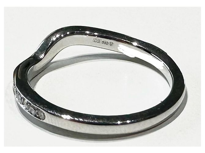 Anello in platino 950 e diamante De Beers Argento - vista 2