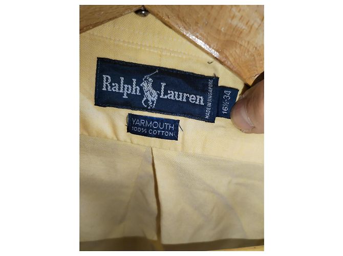 Camicia Polo Ralph Lauren Yarmouth Gialla in Cotone Giallo - vista 5