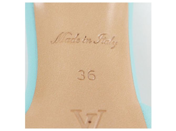 Louis Vuitton Revival Monogram Prägung Leder Sandalen Blau Hellblau - Ansicht 14