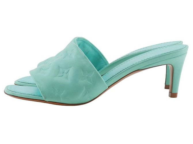 Louis Vuitton Revival Monogram Prägung Leder Sandalen Blau Hellblau - Ansicht 2