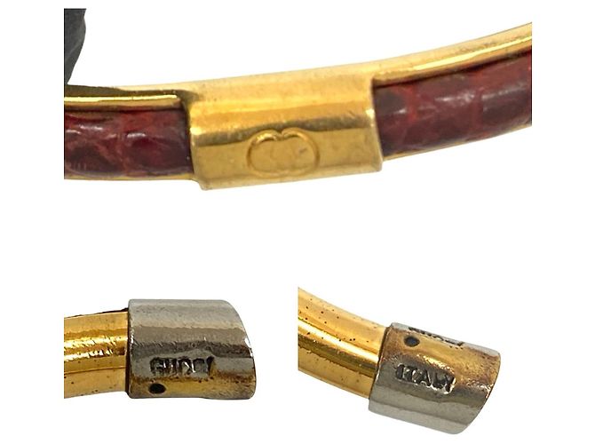 Bracciale in pelle Gucci Rosso - vista 3