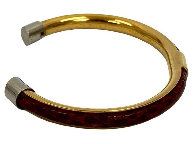 Bracciale in pelle Gucci Rosso - vista 4