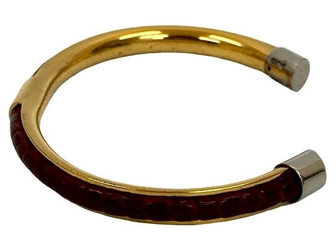 Bracciale in pelle Gucci Rosso - vista 5