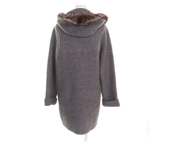 Autre Marque Abrigo de lana con capucha de piel de zorro FOXEY Castaño - vista 3