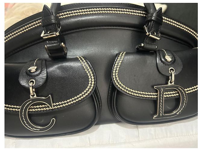 BORSO A MANO MEDIO DETECTIVE CHRISTIAN DIOR IN PELLE NERA Borsa a mano nera Nero - vista 2