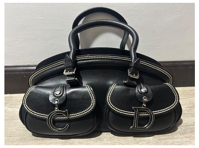 BORSO A MANO MEDIO DETECTIVE CHRISTIAN DIOR IN PELLE NERA Borsa a mano nera Nero - vista 4