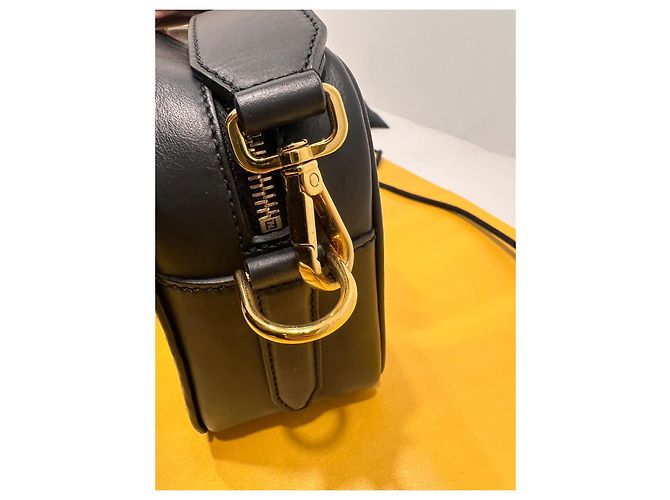 Borsa a tracolla Fendi FF in pelle marrone e nera Nero - vista 7