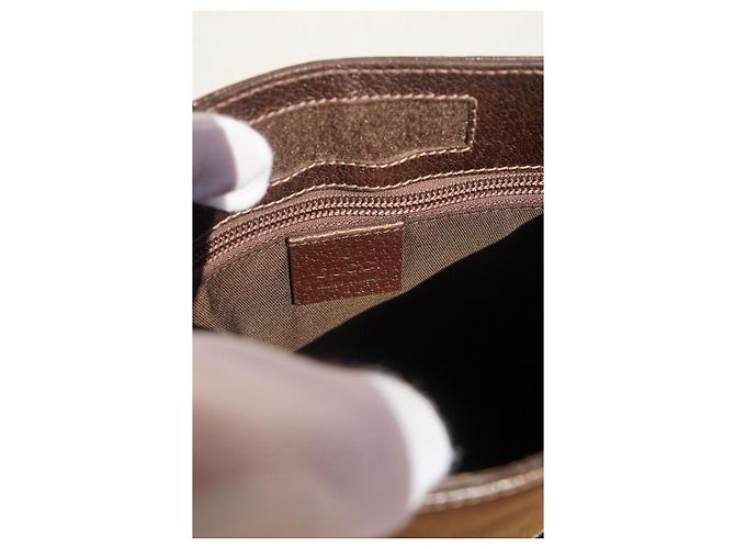 Borsa a tracolla Gucci GG in tela e pelle Marrone chiaro Marrone scuro - vista 7