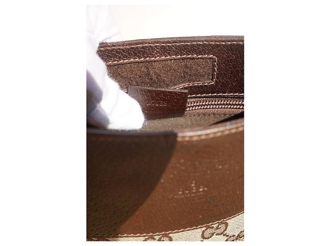 Borsa a tracolla Gucci GG in tela e pelle Marrone chiaro Marrone scuro - vista 9