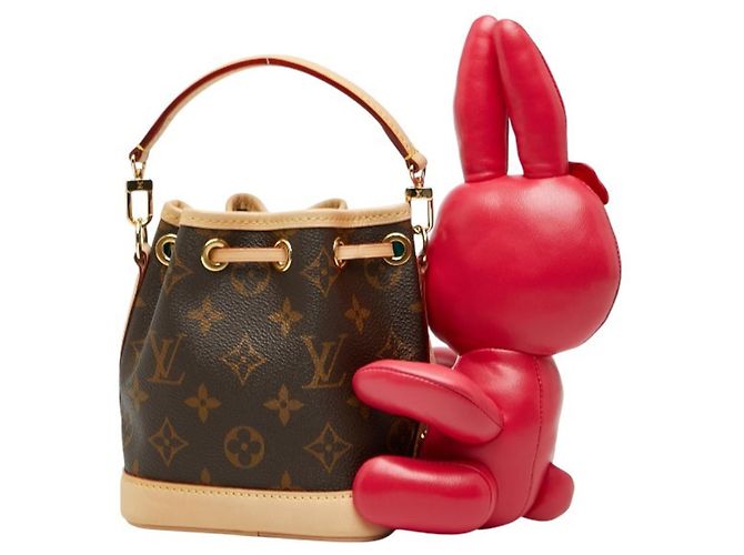Noe Borsa Nano Noé Animogram Louis Vuitton x Sun Yitian Marrone Rosa - vista 2