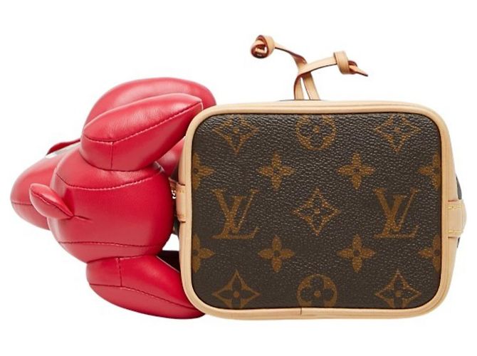 Noe Borsa Nano Noé Animogram Louis Vuitton x Sun Yitian Marrone Rosa - vista 3