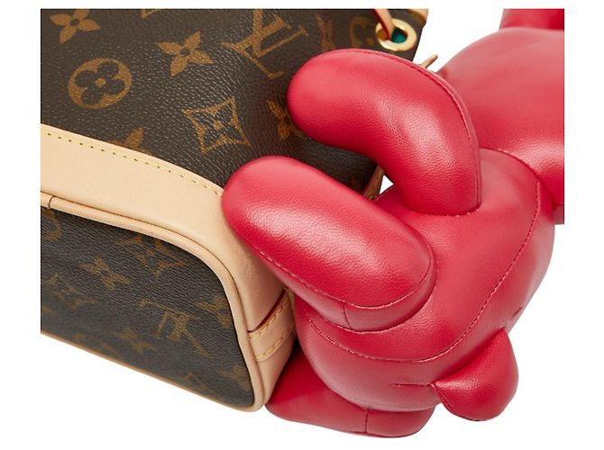 Noe Borsa Nano Noé Animogram Louis Vuitton x Sun Yitian Marrone Rosa - vista 5