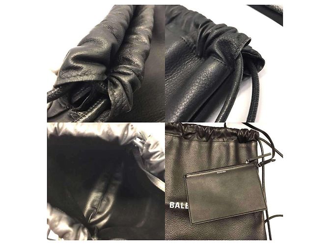 Balenciaga Everyday Drawstring Leather Backpack - view 4
