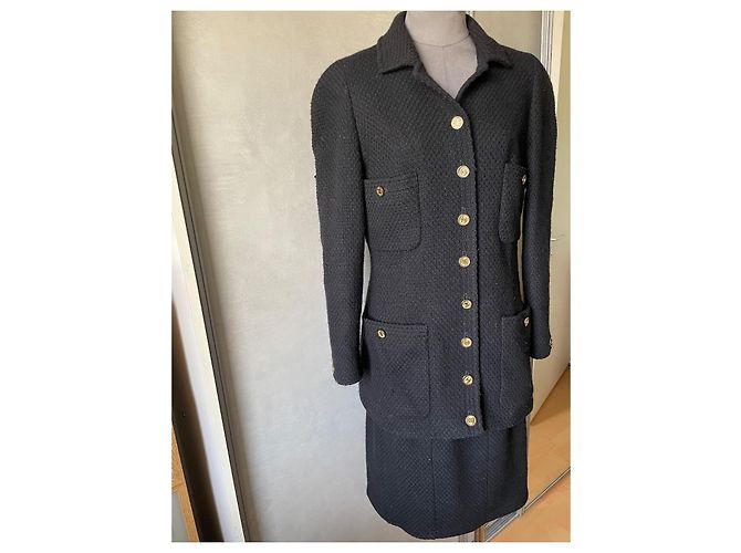 Chanel Tweed Skirt Suit Black - view 5