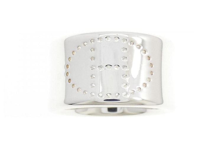 Ring Bague Ruban Éclipse Hermès Argenté - vue 2