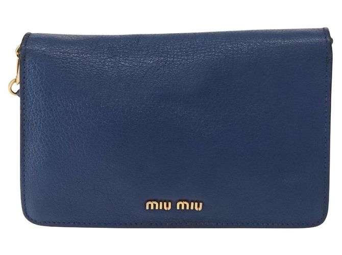 Borsa a Spalla in Pelle Miu Miu Blu - vista 2