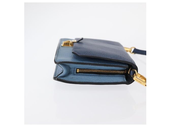 Borsa a Spalla in Pelle Miu Miu Blu - vista 3