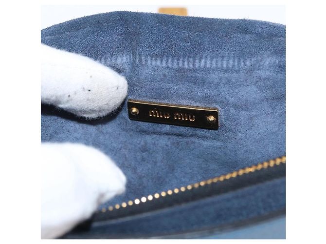 Borsa a Spalla in Pelle Miu Miu Blu - vista 6