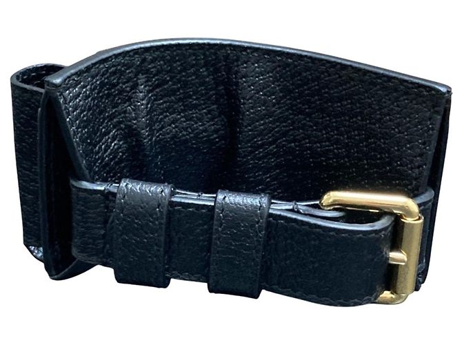 Bracciale in pelle nera Gucci con charm Nero - vista 3