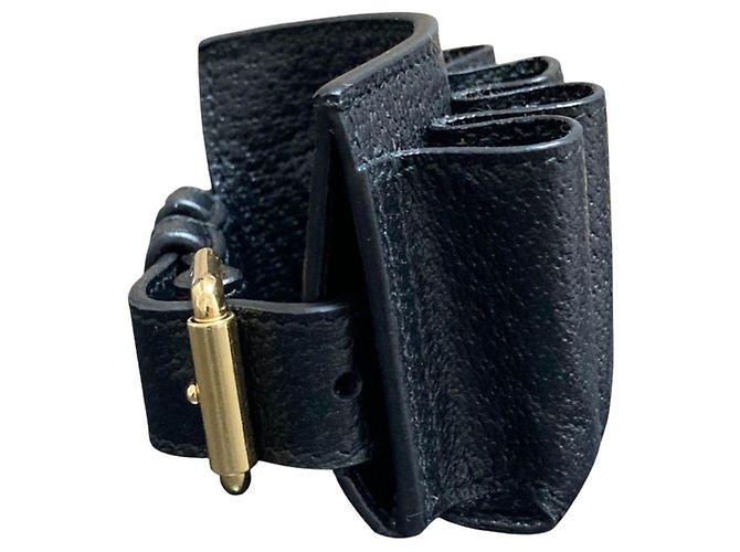 Bracciale in pelle nera Gucci con charm Nero - vista 4