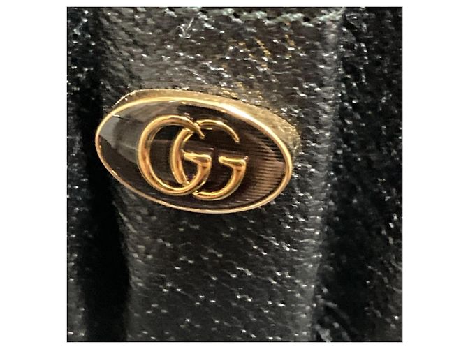 Bracciale in pelle nera Gucci con charm Nero - vista 7