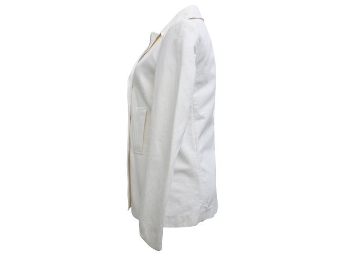 Blazer Doble de Joseph en Algodón Blanco Crudo - vista 2
